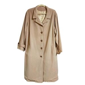 KASHMIRACLE by Wellington Vintage Tan oversized long Trench Coat. Size large